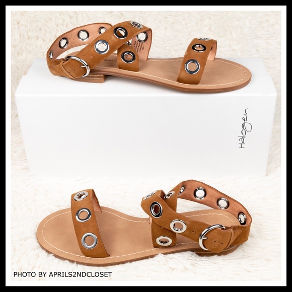 SUEDE & LEATHER SLIDES ANKLE STRAP TAN SANDALS A2C - Picture 6 of 8